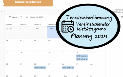 News: Treffen Vereinskalender Kiebitzgrund für 2024