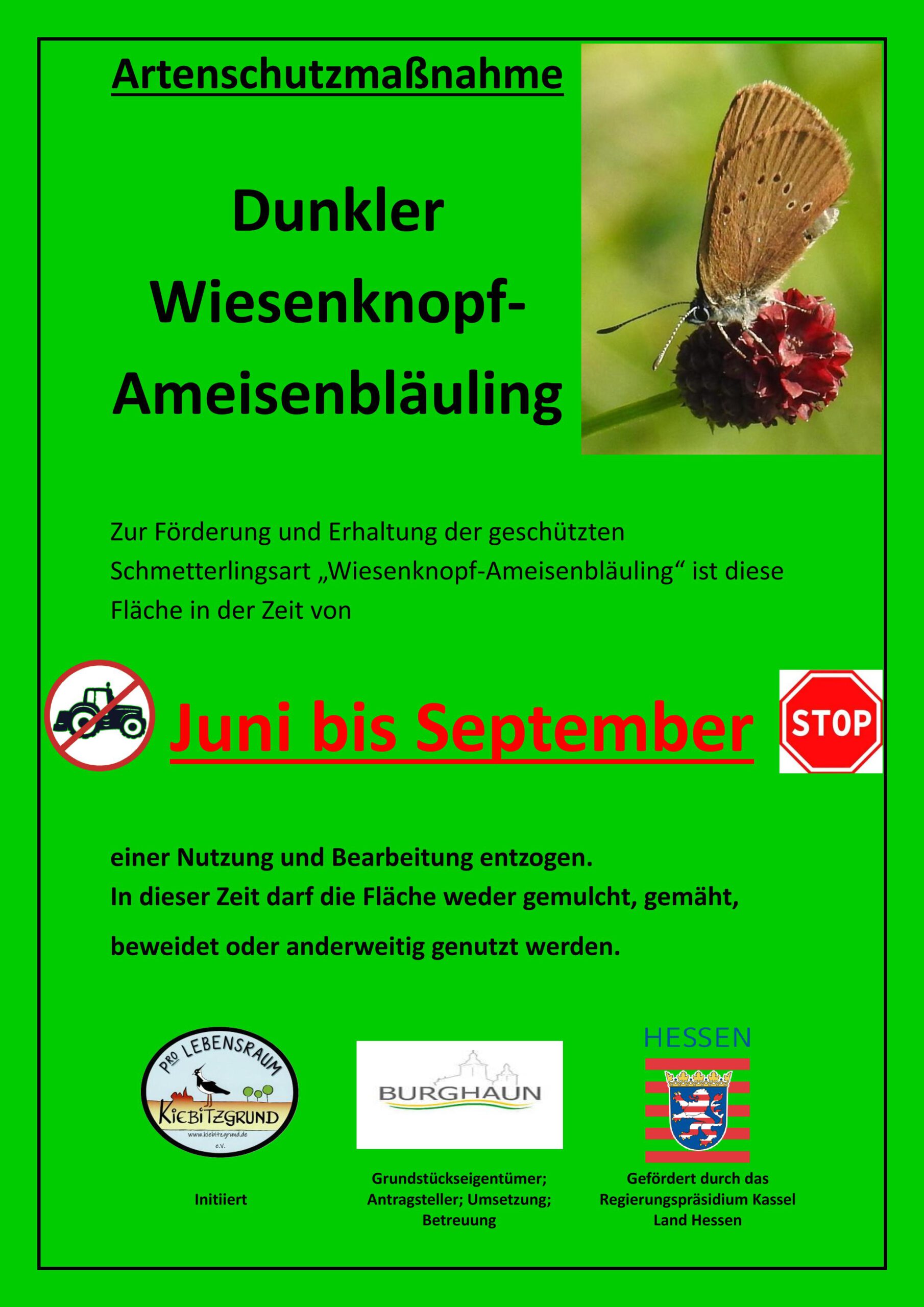 Schild Artenschutzmaßnahme